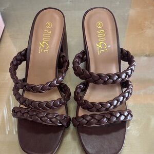 Rouge Helium Women's Brown Braided Sandals
